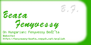 beata fenyvessy business card